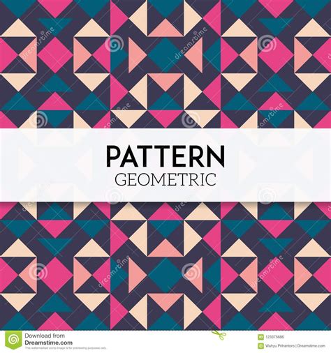 Pattern Geometric Background Retro Color Modern Trend Stock Vector