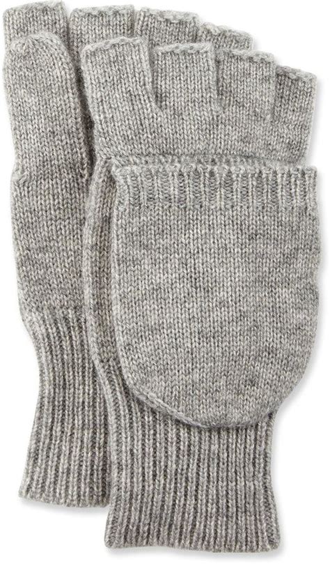 Neiman Marcus Convertible Fingerless Mitten Style Gloves Gray Shopstyle Tryapp