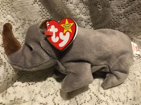 Ty Beanie Baby Spike The Rhinoceros Tag Errors Ebay