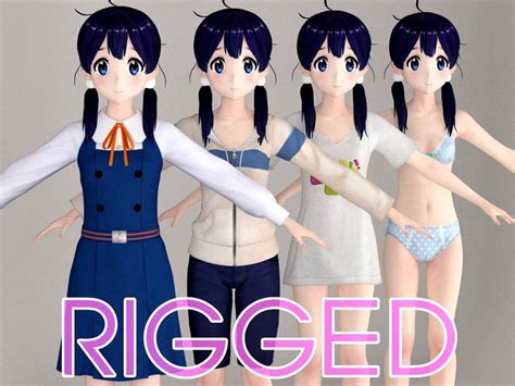 Anime Girl 3d Model Rigged Polretwisted