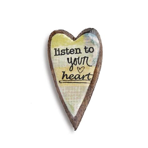 Kelly Rae Roberts Wood Carved Pin Listen To Your Heart Garden