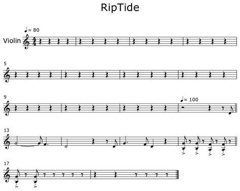 RipTide Sheet Music For Violin