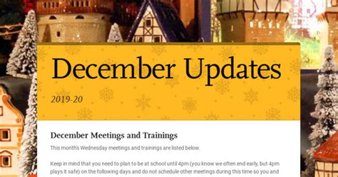 December Updates Smore Newsletters For Education