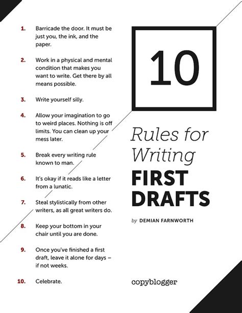 10 Rules For Writing First Drafts Poster Copyblogger