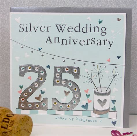 25th Wedding Anniversary Greetings Card By Molly Mae