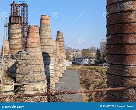 Chimneys Of The Old Abandoned Lime Kiln Factory Stock Image Image Of