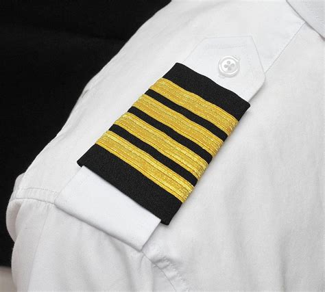Captain Epaulets 4 Bar Black With Gold Stripes Pilot Uniform