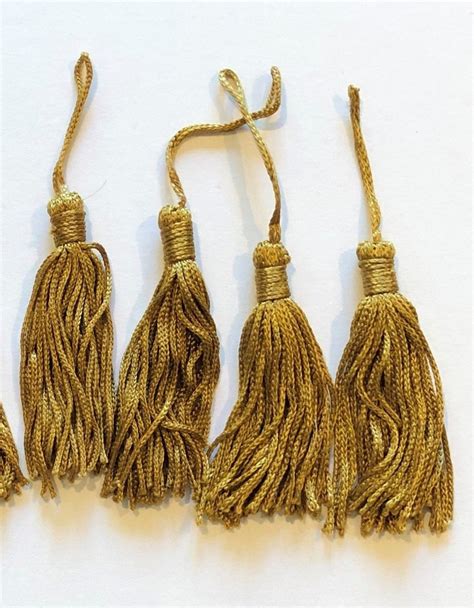 8 Decorative Mini Tassels Handmade In India Gold Rayon Etsy