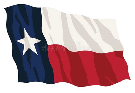 Texas State Flag Waving Isolated Vector Illustration Stock Vector