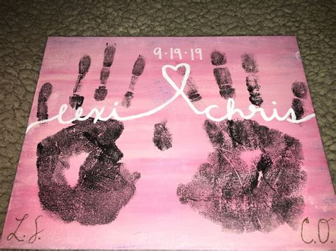 Canvas Painting Couples Art Project Handprint Painting Couples