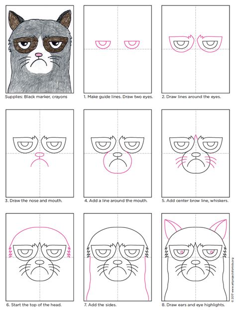 Draw Grumpy Cat Art Projects For Kids
