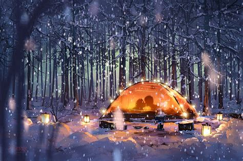 Winter Lovers Forest Frumusete Luminos Tent Surendra Rajawat