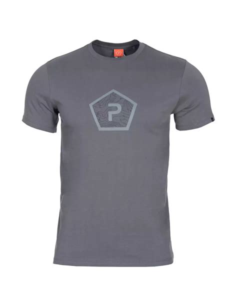 Ageron T Shirts Pentagon Shape Wolf Grey