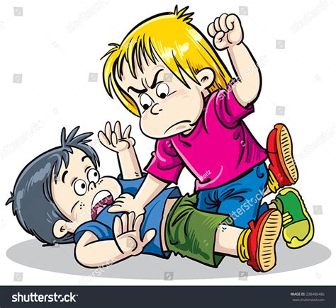 Children Fighting Stock Vector 238486486 Shutterstock