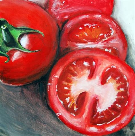 Tomatoes By Nightlighted On DeviantArt Fruit Painting Daily Painting