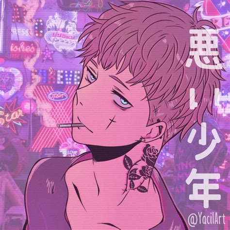 Cute Boy🖤 Anime Aesthetic Vaporwave Animeboy Instagram Animeart Manga Digitalart Art