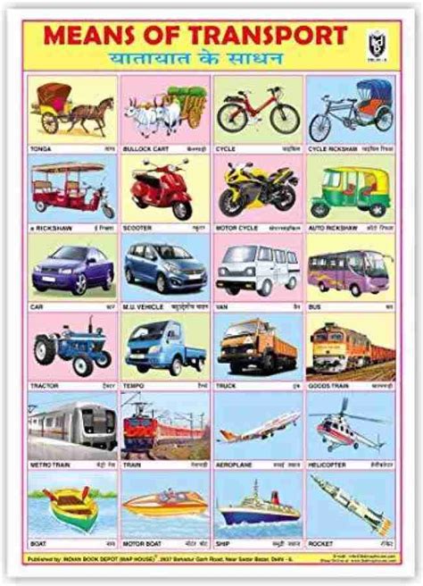Means Of Transport Chart Without Pvc Rollers Educational Chart