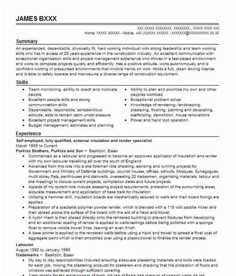 Our self employed carpenter resume example will give you the inspiration you need to land right on track. Plasterer CV Example (Mckaysplastering) - Freemantle ...