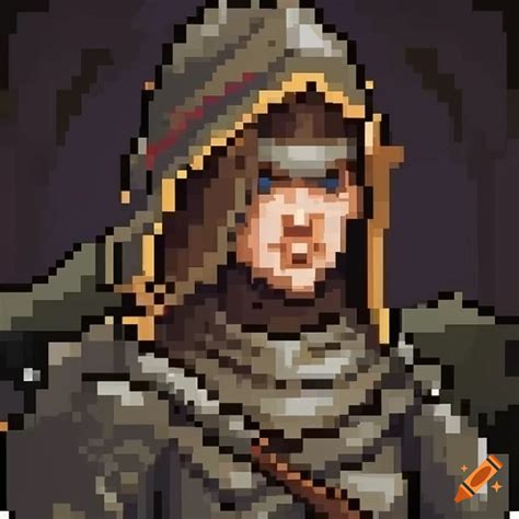 Pixel Art Medieval Hunter Headshot On Craiyon