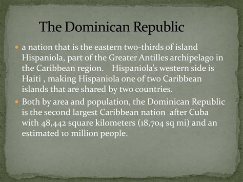 ppt the dominican republic culture and history powerpoint presentation id 1923354