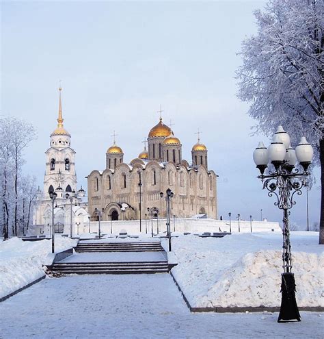 Winter Evening Assumption Cathedral In Vladimir Stock Image Image Of