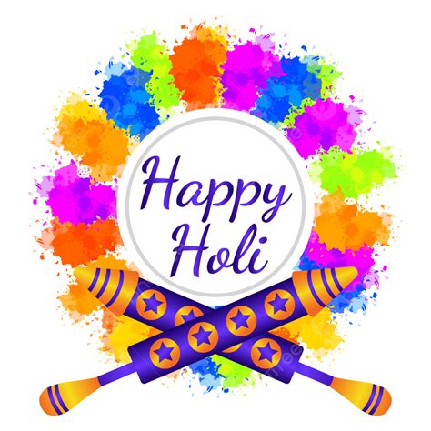Holi Pichkari Clipart Vector Abstract Happy Holi Festival And Colorful