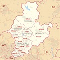 Post towns in postcode areas covering the West Midlands (region)