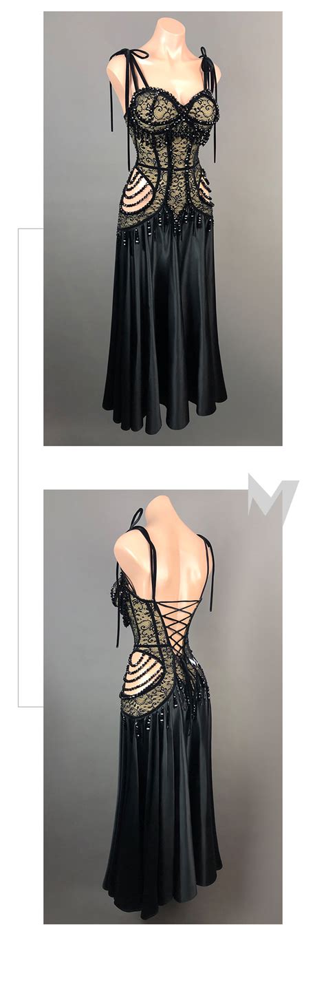 Black Lace Corset Dress S006