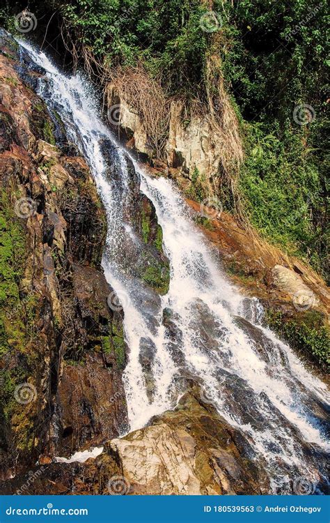 Motion Blur Waterfalls Peaceful Nature Landscape In Blue Ridge