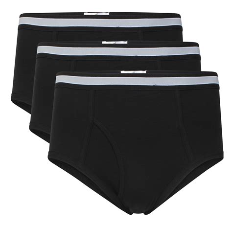 Haigman Mens Pack Of 3 Athletic Sport Cotton Open Fly Brief Slips