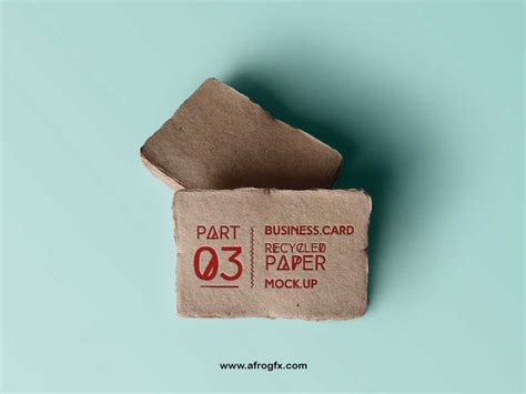 Recycled Paper Business Card Mock Up Part 3 Afrogfx
