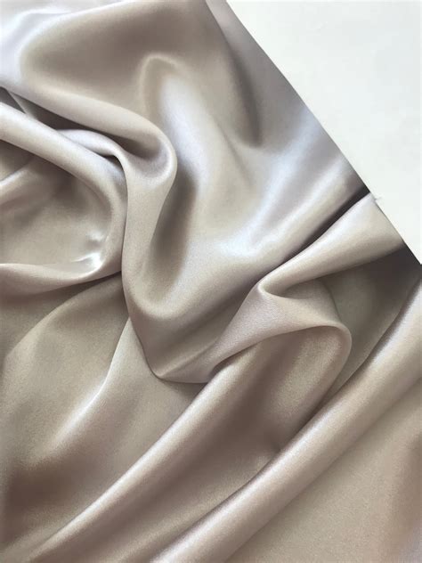 Pure Silk Lycra Fabric 140cmx50cm Pearl Gray Color 100 Etsy