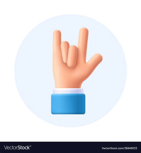 Rock On Gesture Hand Sign 3d Emoji Royalty Free Vector Image
