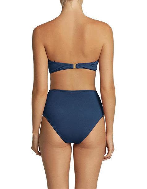 Azure Rib Bandeau Reef Blue Bikini Top Reef Jets Womens Swimwear