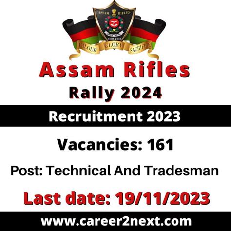 Assam Rifles Recruitment Rally 2024 161 Posts