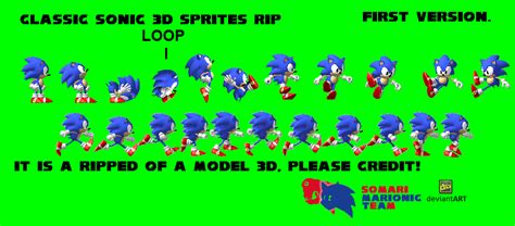 Sonic Generations Classic Sonic Sprite Sheet V01 By