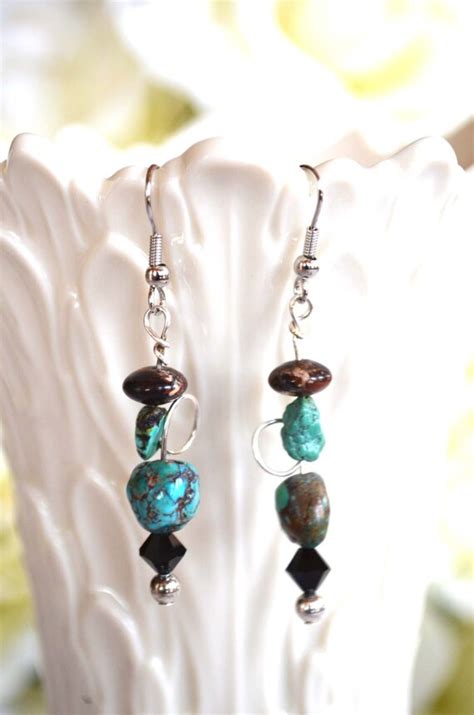 Items Similar To Earrings Handmade Turquoise Gemstone Western
