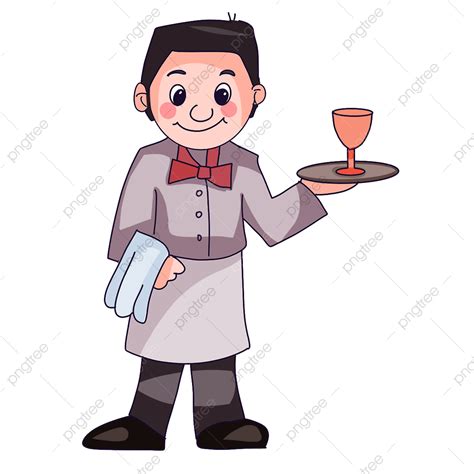 Waiters Clipart Transparent Background Waiter Holding A Drink Clipart