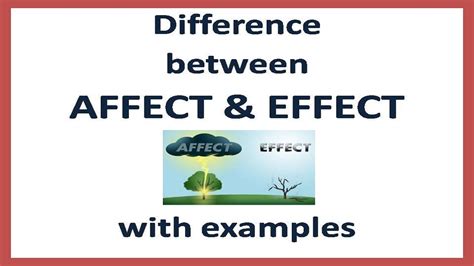 Difference between Affect and Effect with examples - YouTube