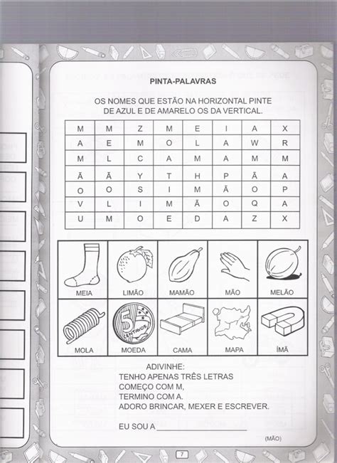 ATIVIDADES DE ALFABETIZAÇÃO COM A LETRA M SÓ ESCOLA