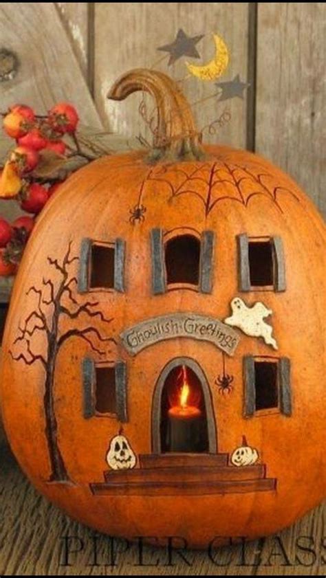 Spooky Pumpkin House Pumpkin Carving Halloween Pumpkin Designs Fun