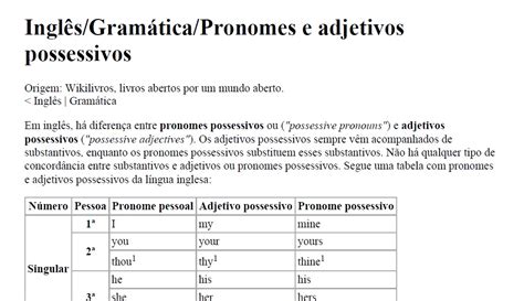 Pronomes E Adjetivos Possessivos Content Classconnect