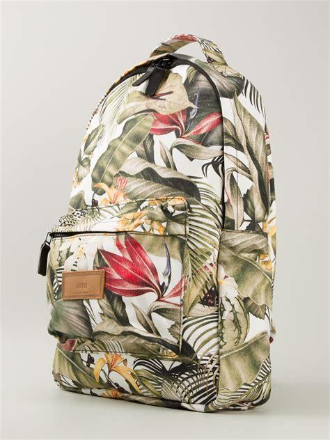 Ami Tropical Print Backpack For Men Lyst