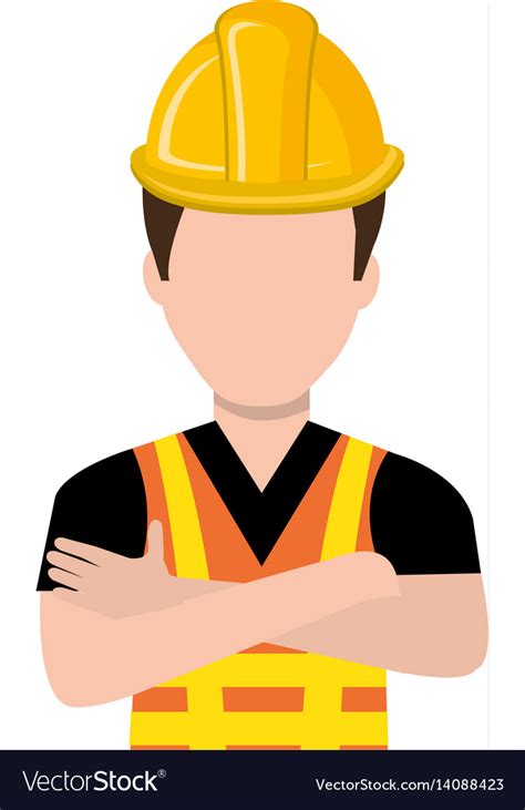 Construction Worker Avatar Character Royalty Free Vector
