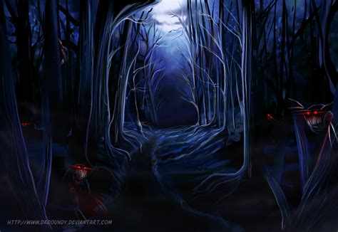 Scary Forest Inspiration Haunted Forest Scary Woods Forest Illustration