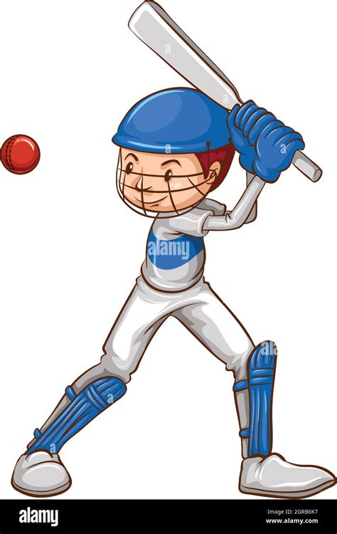 A Sketch Of A Cricket Player Stock Vector Image And Art Alamy