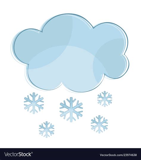 Cloud With Snow Royalty Free Vector Image Vectorstock