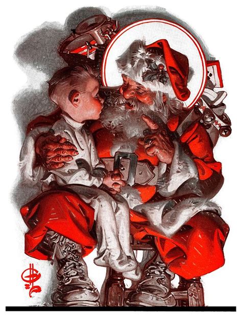 Santas Lap Drawing By Jc Leyendecker Fine Art America