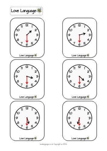 Spanish Telling The Time Half Hourthirty Vocabulary Cards Teaching