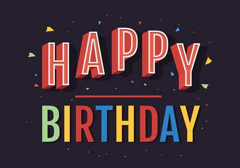 Happy Birthday Typography In Colorful Letters 551472 Vector Art At Vecteezy